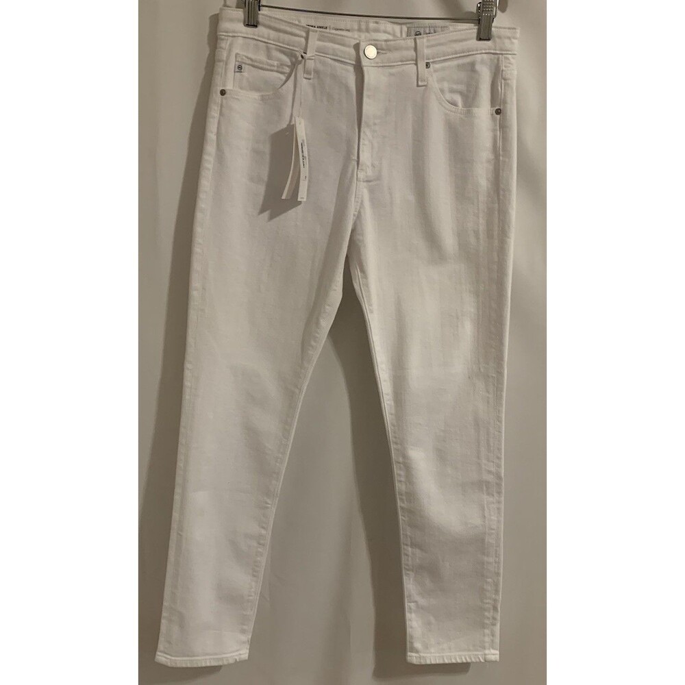 NWT Adriano Goldschmied Women Prima Ankle Cigarette Leg Jeans 29 White Denim